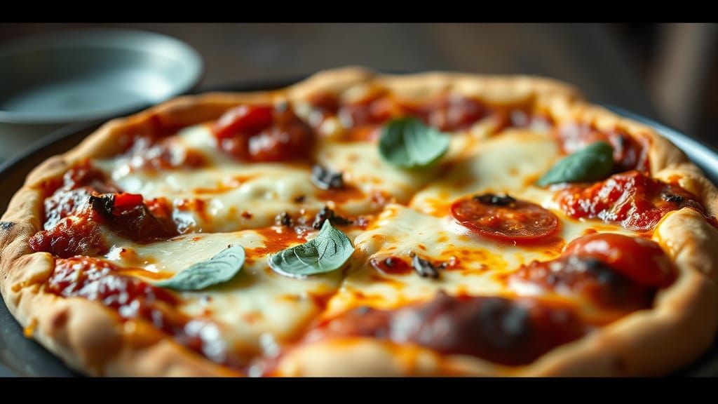 Mouth-Watering Low-Carb Pizza Bowl in Cinematic Style