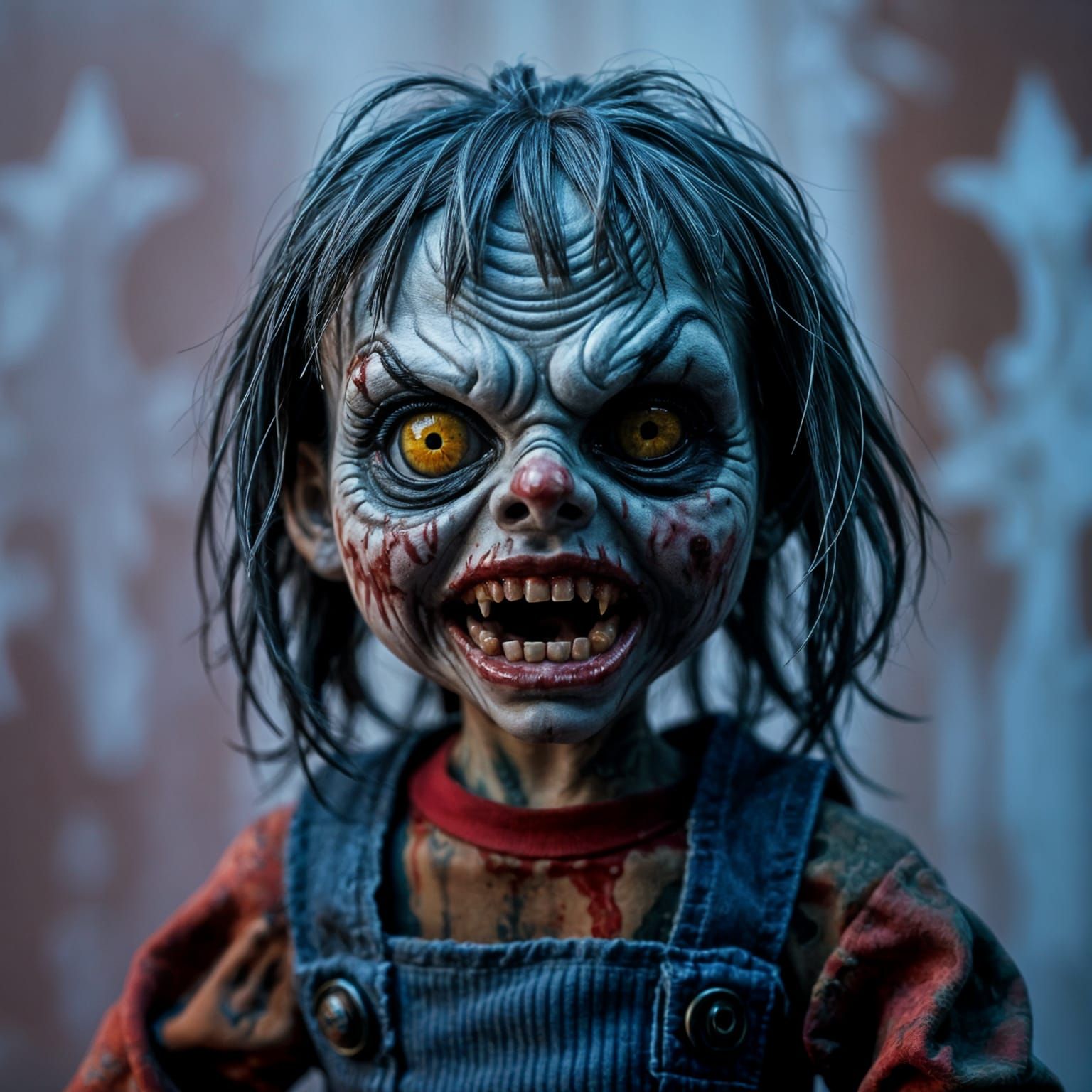 Creepy Doll as a Menacing Zombie