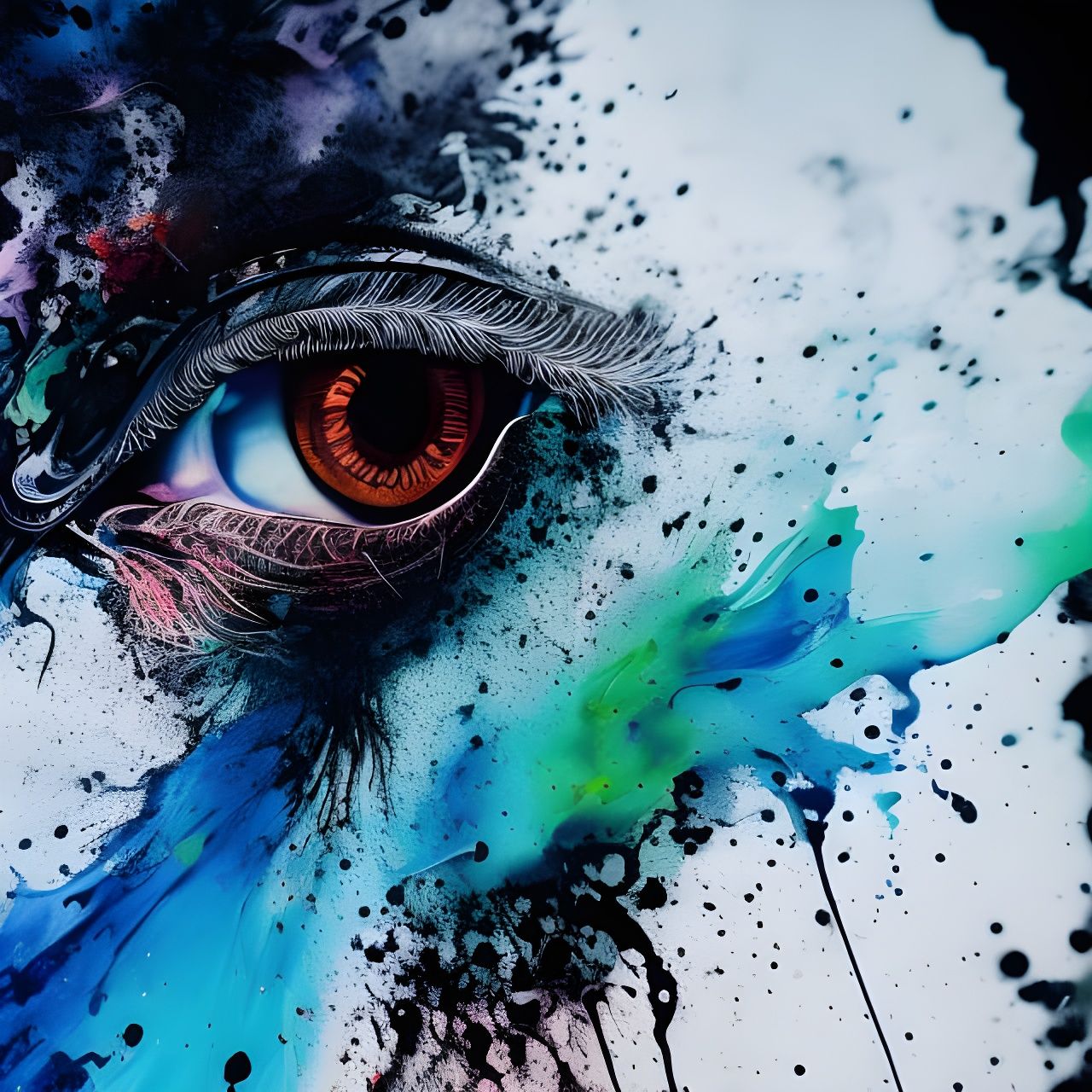 Intricate Crow Portrait in Ink and Gouache