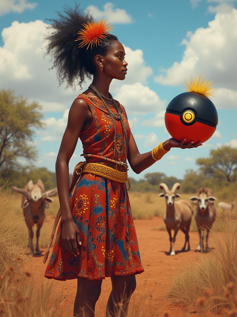 Aboriginal Woman Stands Proud with Bilbrush Pokemon in Austr...