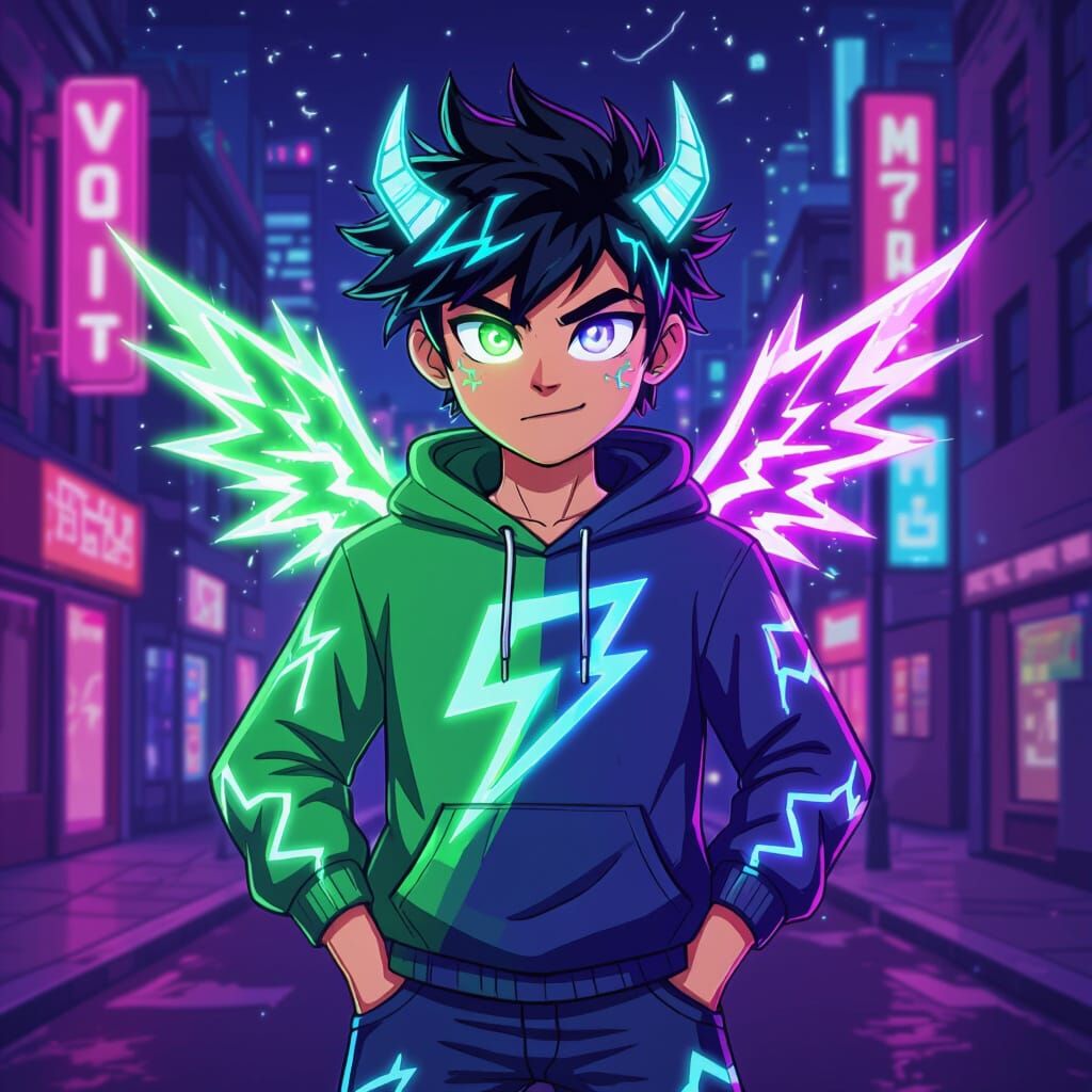 VoltEdge Character in Bold Cartoon Style