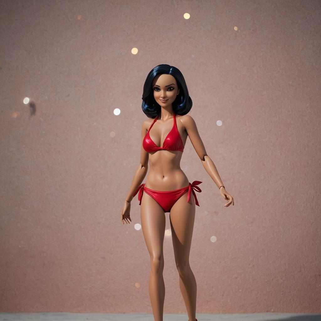 roxanne ritchi from the movie megamind in a red bikini