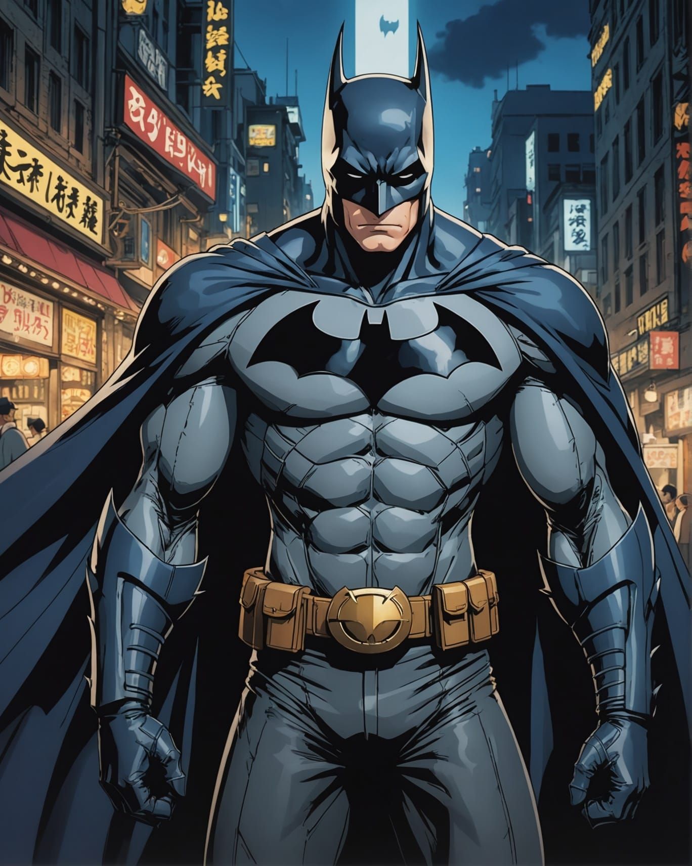 Batman in One Piece Anime Style Manga