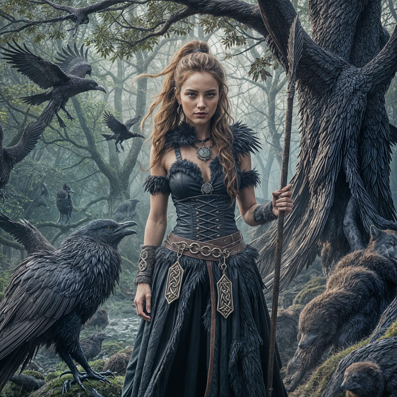 Vibrant Hyperrealistic Forestscape in Digital Art