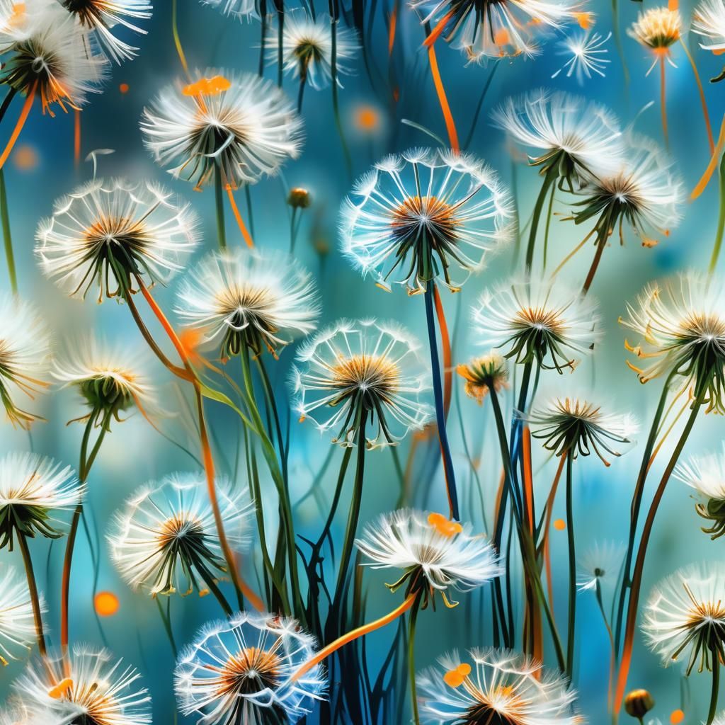 Electric Dandelions in Surrealist Style