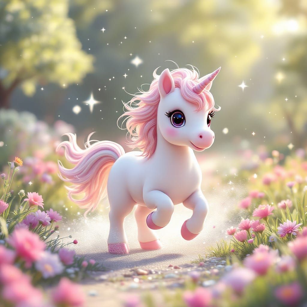Marshmallow Pony in Sparkling Candy Meadow