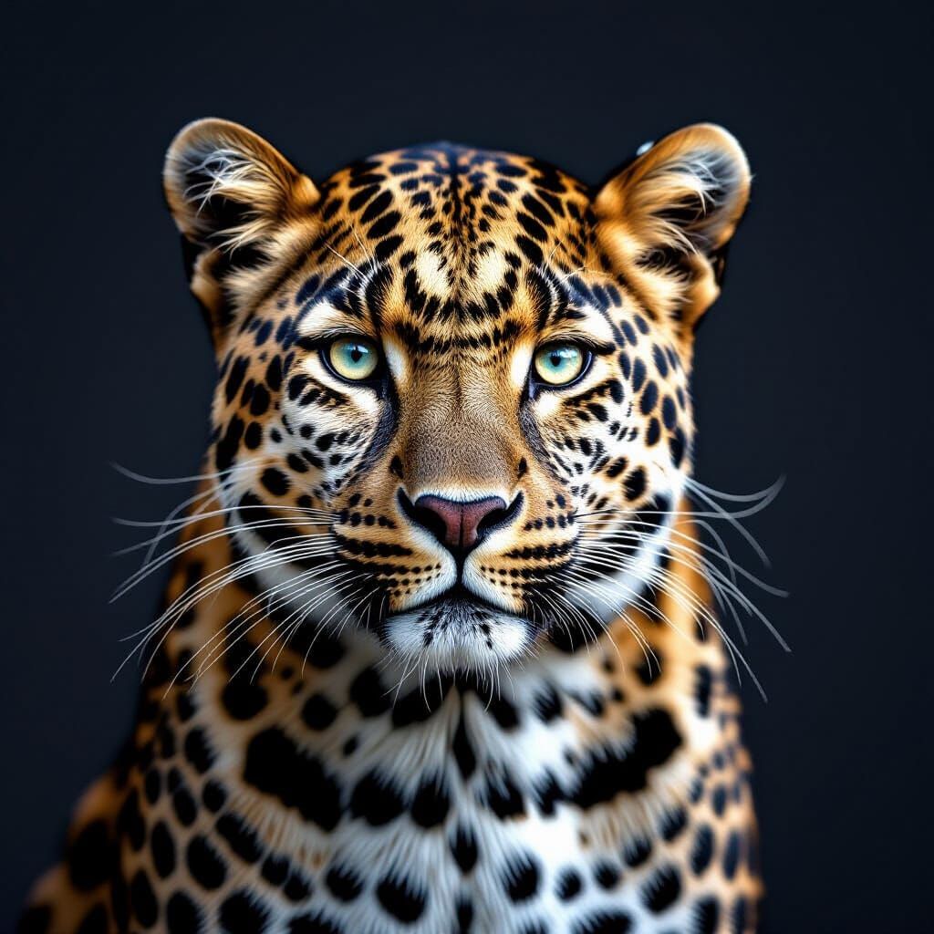 Majestic Leopard Studio Portrait
