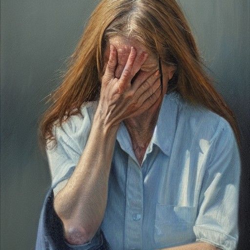 Melancholy Woman: Oil Painting in Classical Style