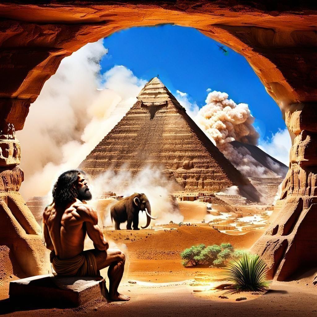 Caveman Contemplates the Dawn of Civilization