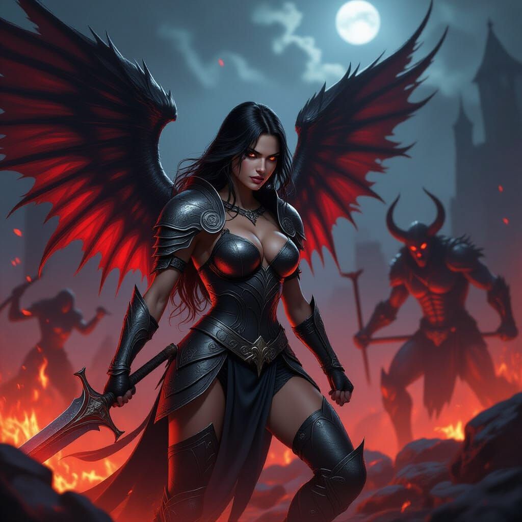 Fitgirl Angel Fights Demons in Hell