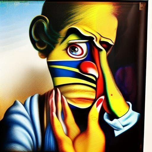 Crying Clown in French Neoclassical Art