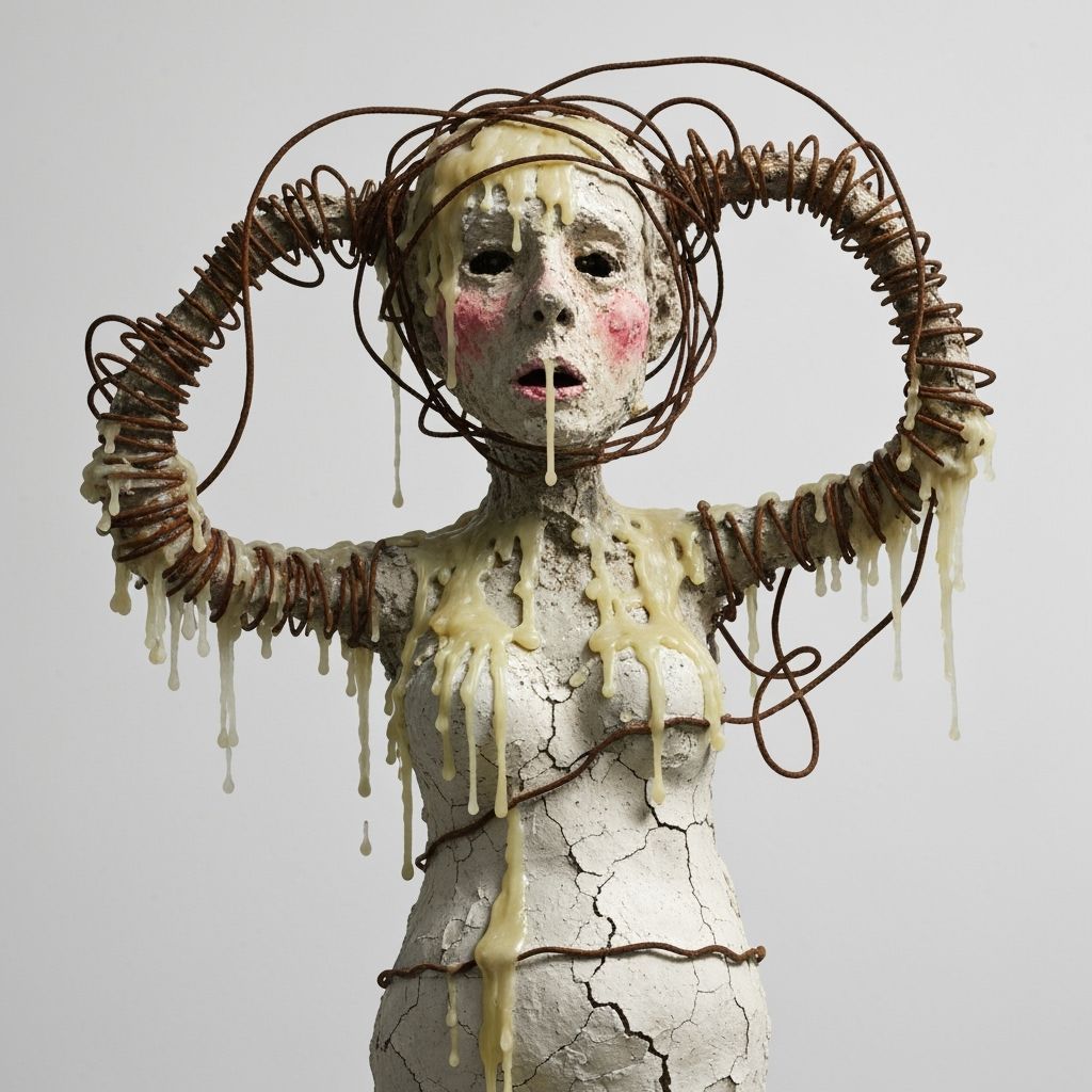 Outsider Art Sculpture in Dubuffet Style