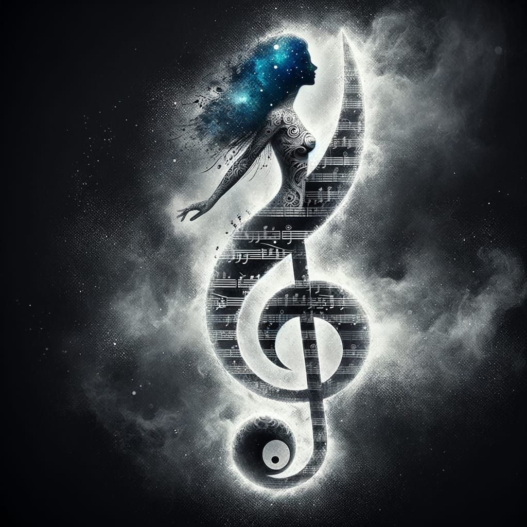 Musical Silhouette with Translucent Key