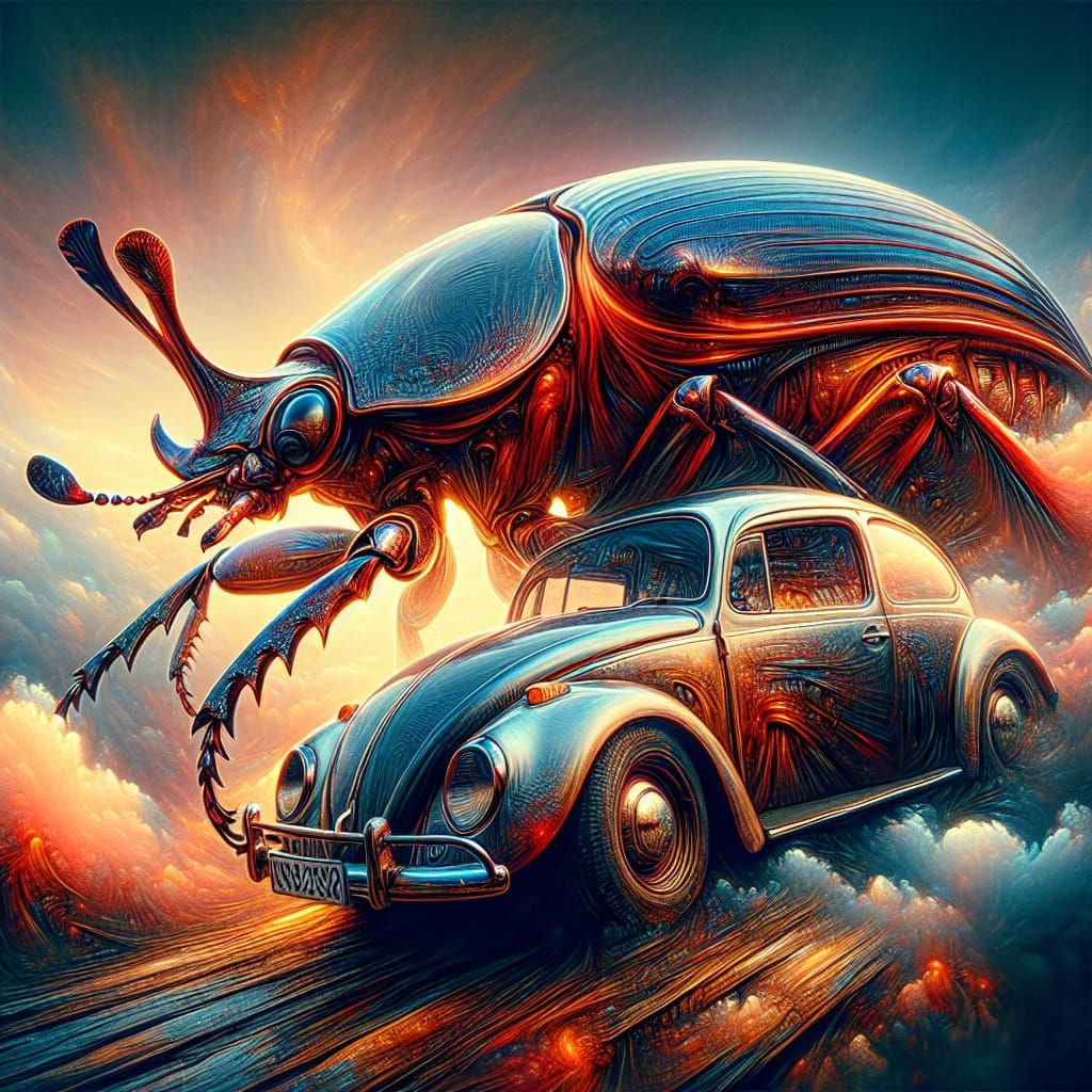 Beetle on a Car: Digital Matte Painting