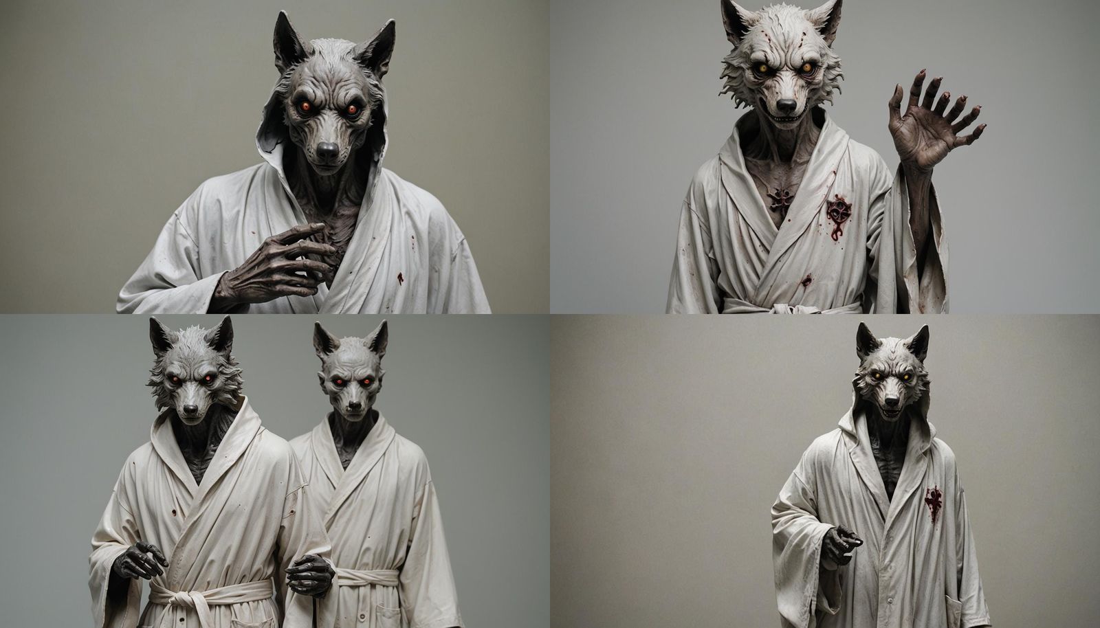 Mind less wolf wearing asylum hospital robe.
Gerald Brom/ Be...