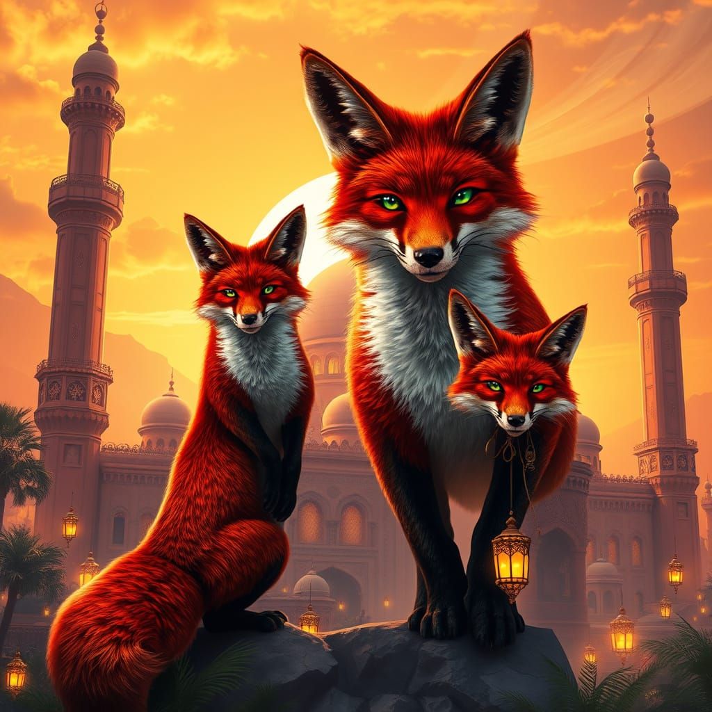 Majestic Mosque in Vibrant, Fantastical Landscape