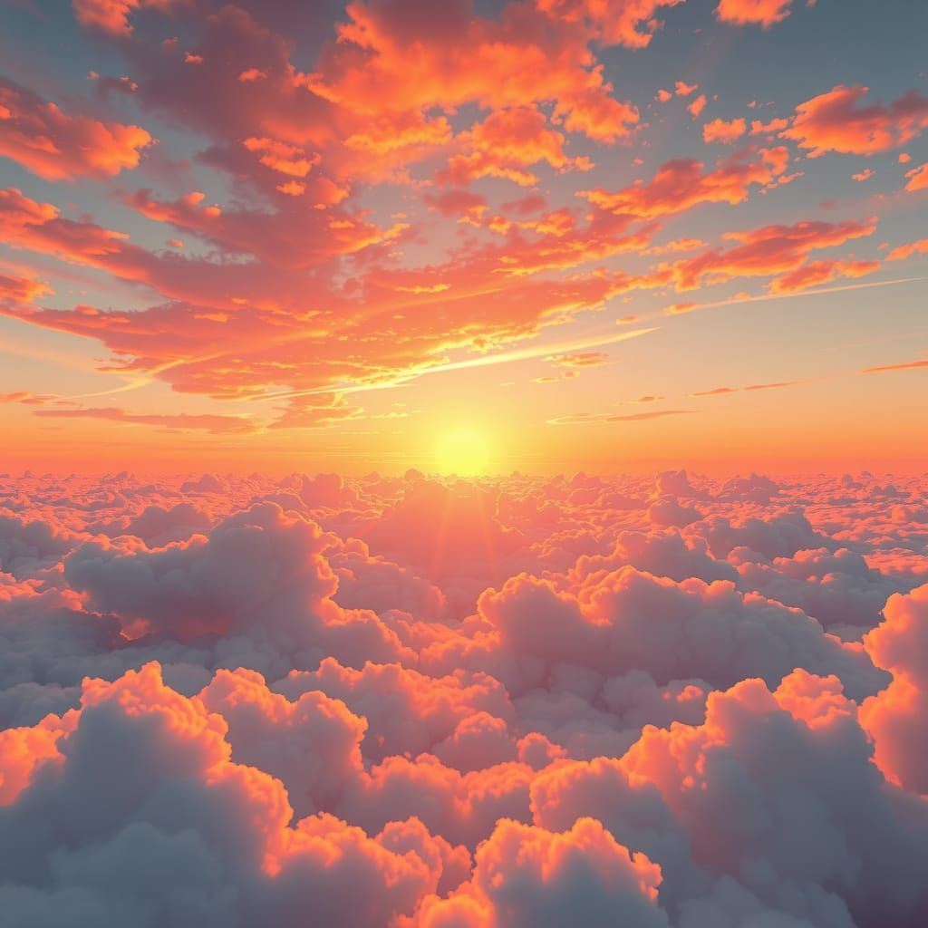 Vibrant Anime-Inspired Sunset Dreamscape