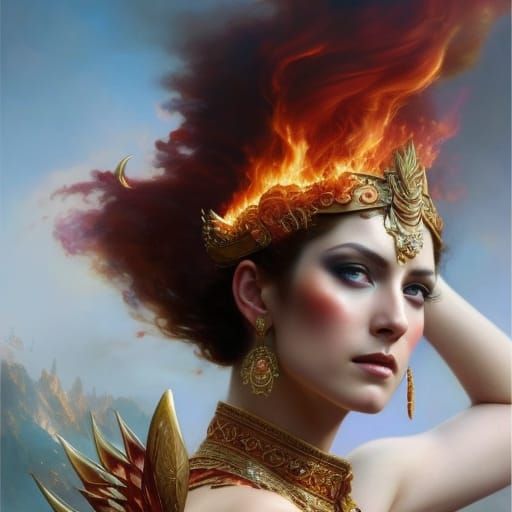 Gorgeous Ginger Goddess Portrait in Hyperrealistic Style