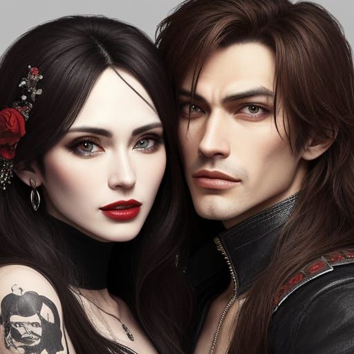 Naked Couple in a Madly Crazy Embrace