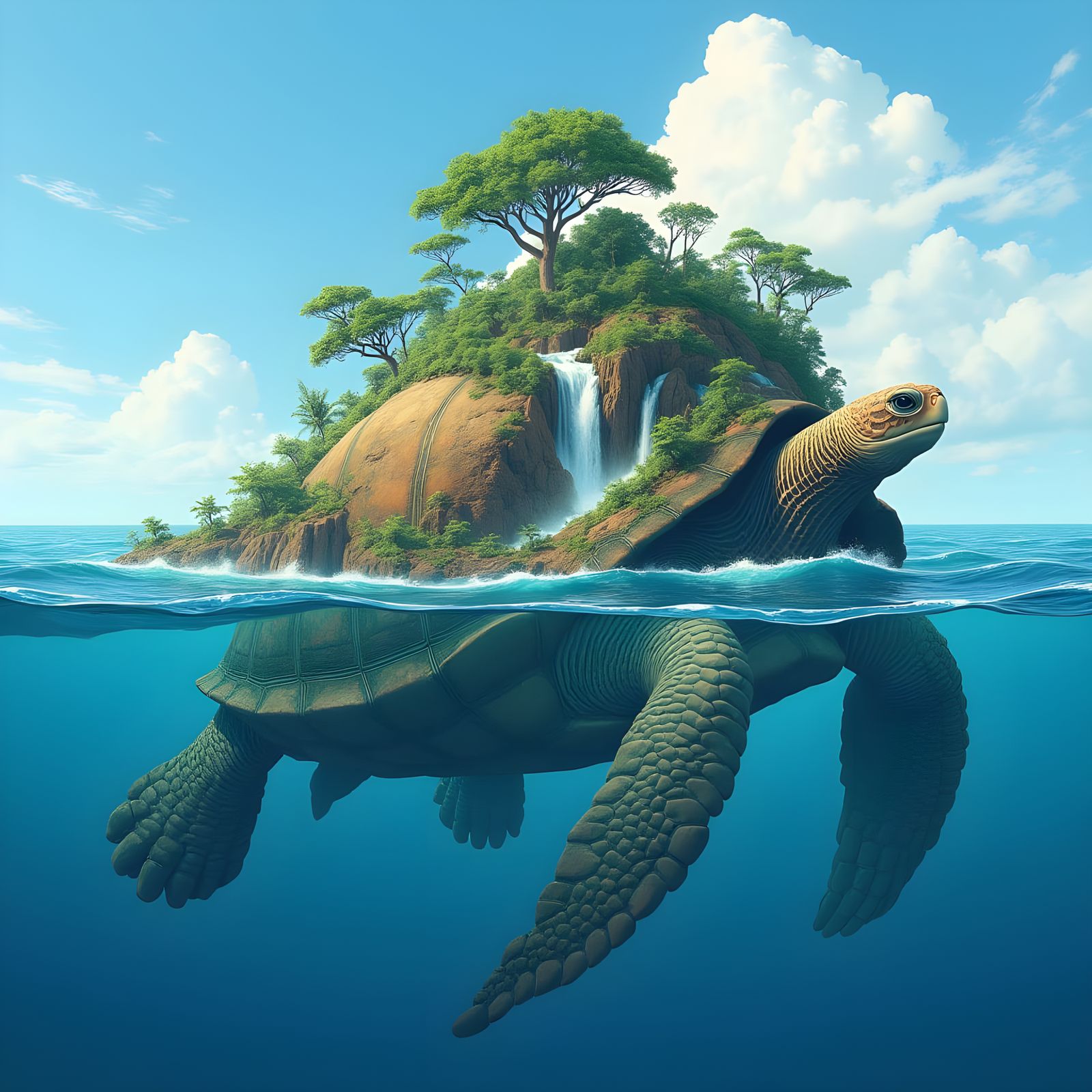 Ancient Tortoise Rules a Tropical Paradise