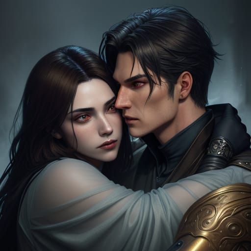 Vampires in Love: Intimate Portrait in Vibrant, Hyper-Realis...