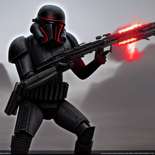 Detailed Matte Painting of Star Wars Death Trooper