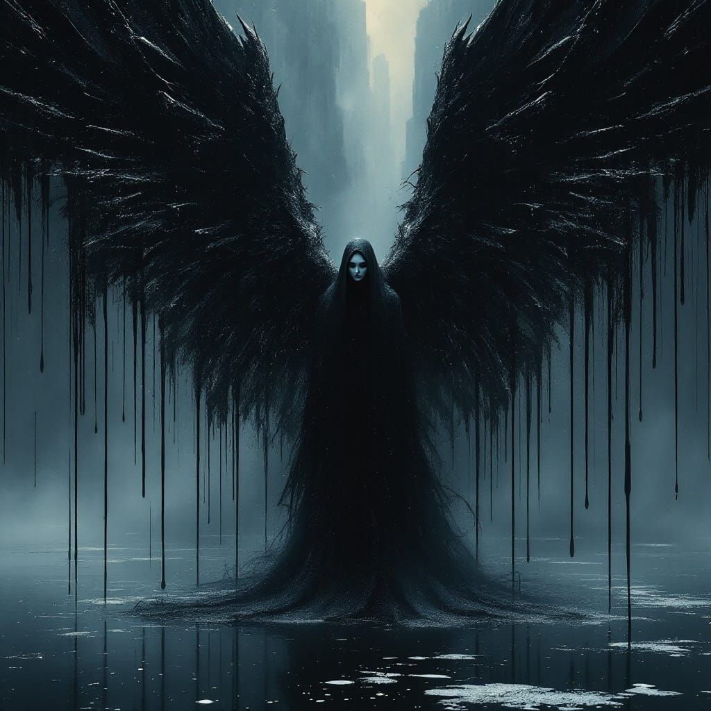 Majestic Dark Fantasy Figure Rises from the Abyss