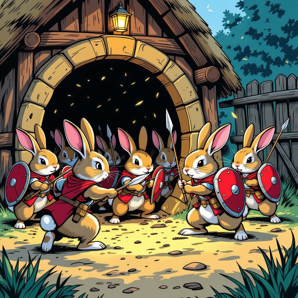 Brave Rabbits Defend Warren in Comic Book Style