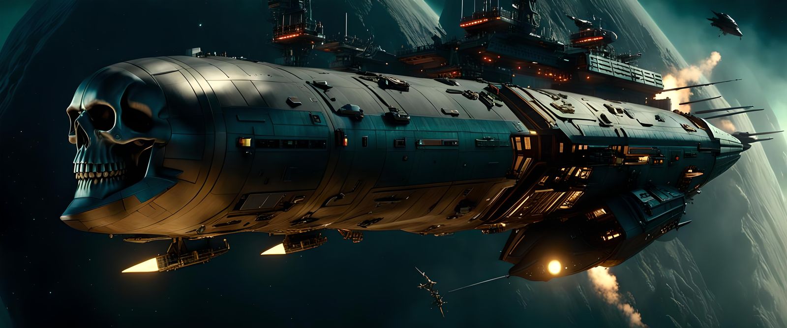 Space Pirate Ship Arcadia in Gritty 3D