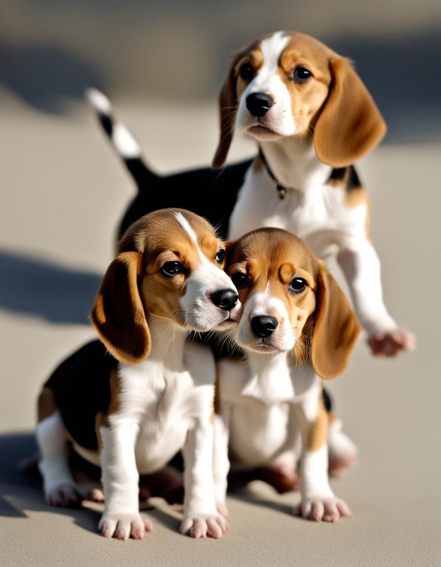 Cute Baby Beagles Playing