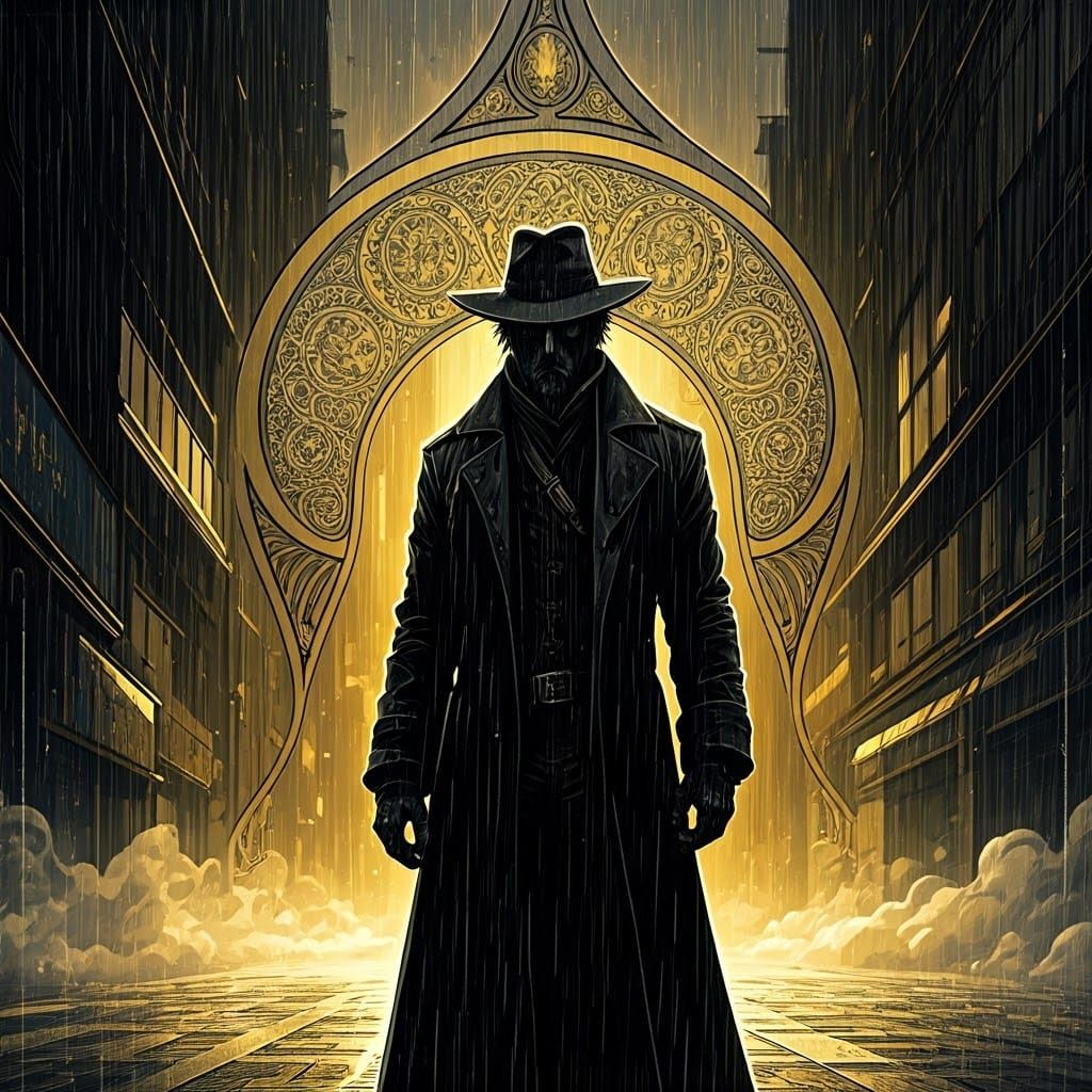 Noir Hunter in Art Nouveau Comic Book Style