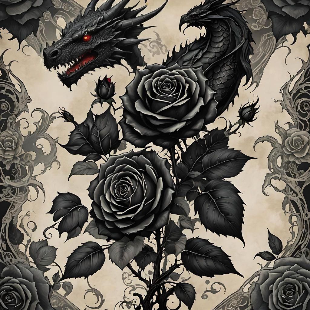 Black Rose Protected by Dragons