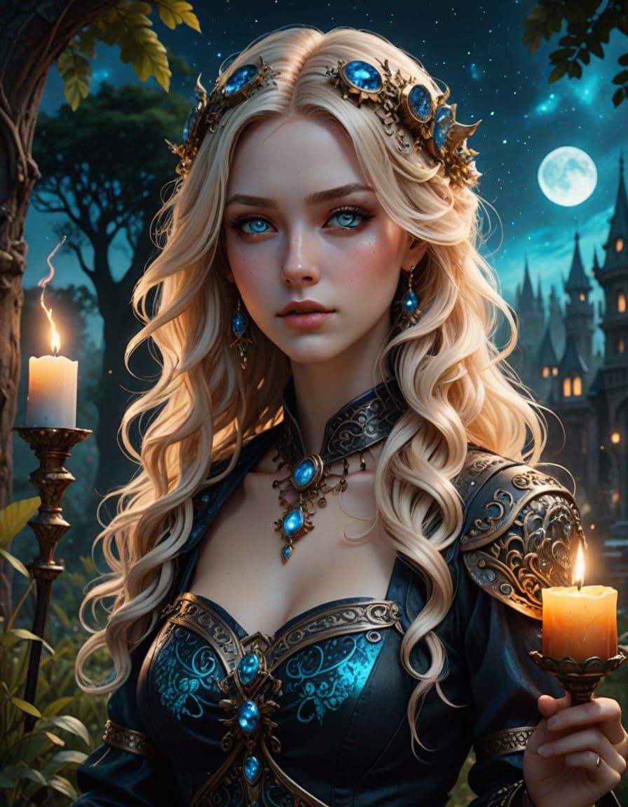 Ethereal Anime Girl Seeks Neon Fox in Enchanted Park