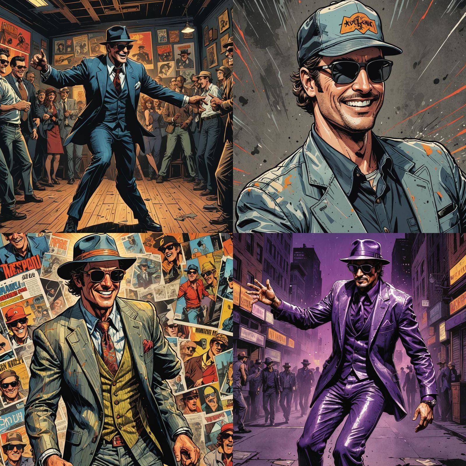 Ace Visconti Funny Dance in Comic Book Art