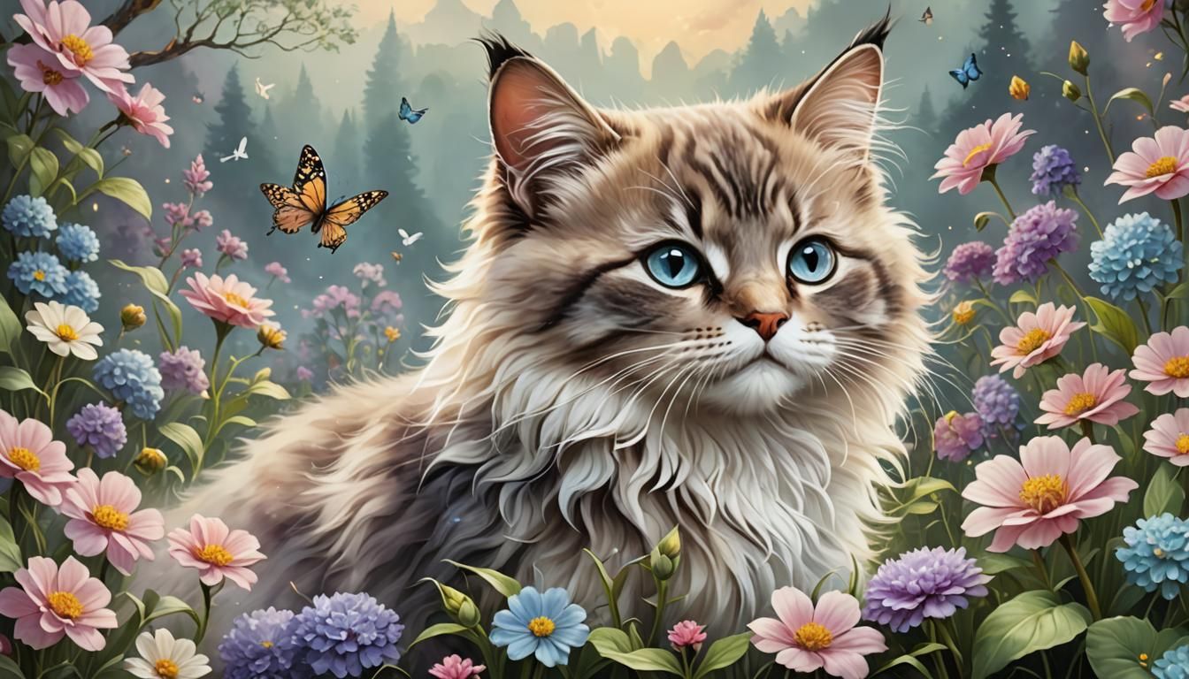 Boho Kitten in Ethereal Fantasy Style