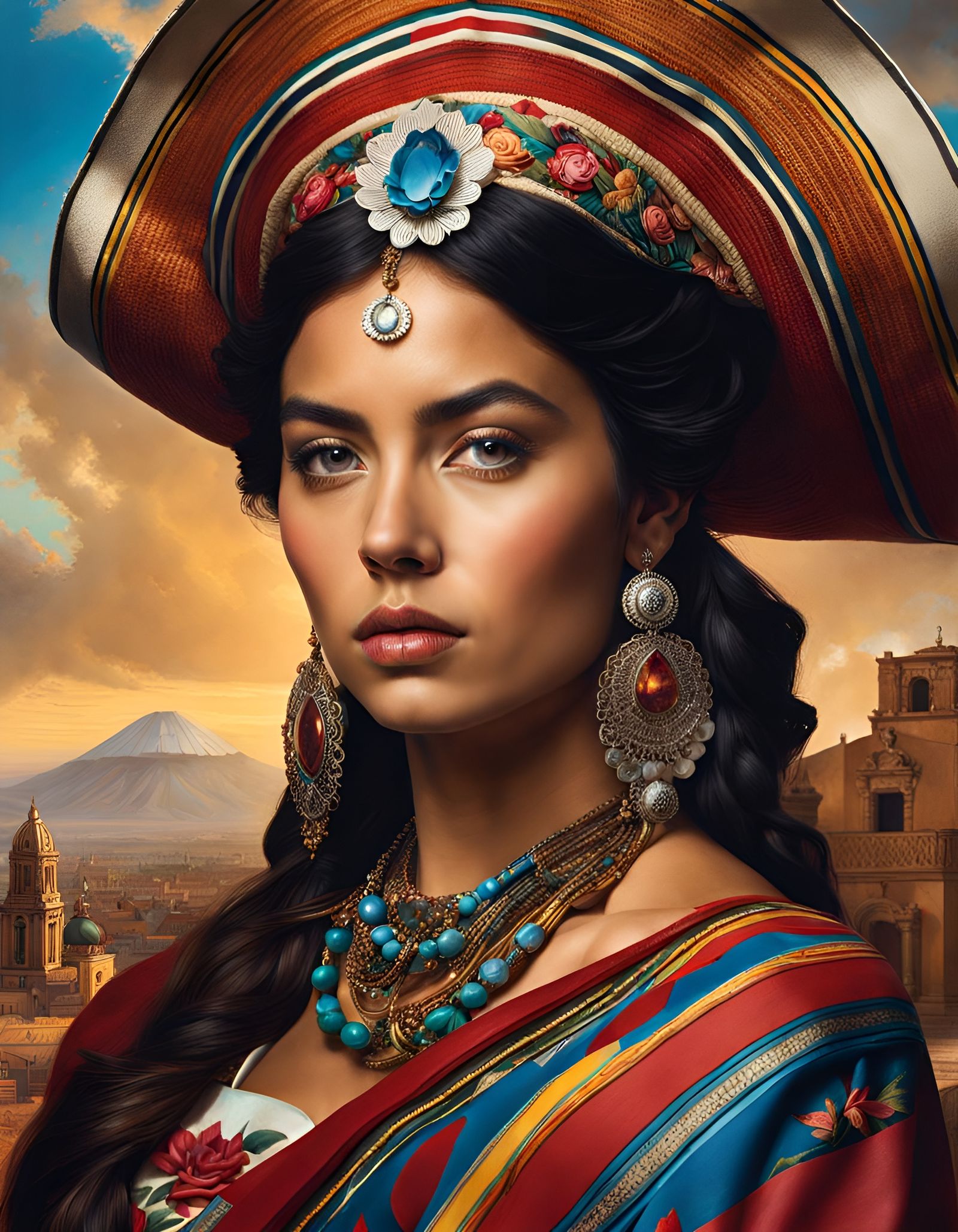 Beautiful Portrait of a Young Mexican Woman