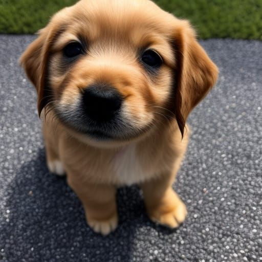 Cute Happy Puppy Generated by AI