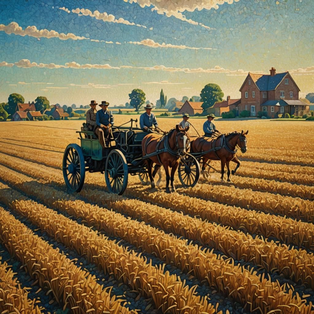Pointillism: Farming Days Gone By