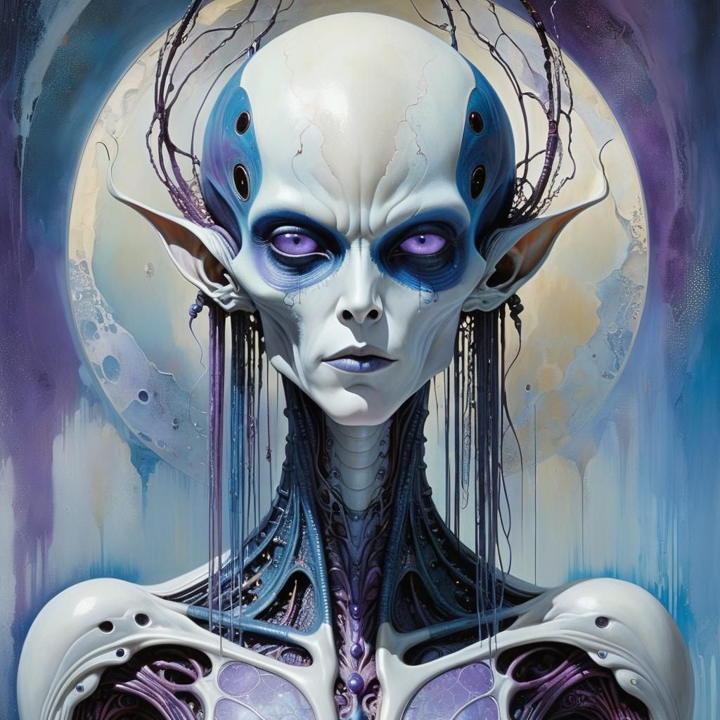 Alien Humanoid Portrait in Science Fiction Style