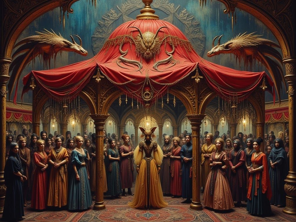 Magical Market Tent with Tamed Demons