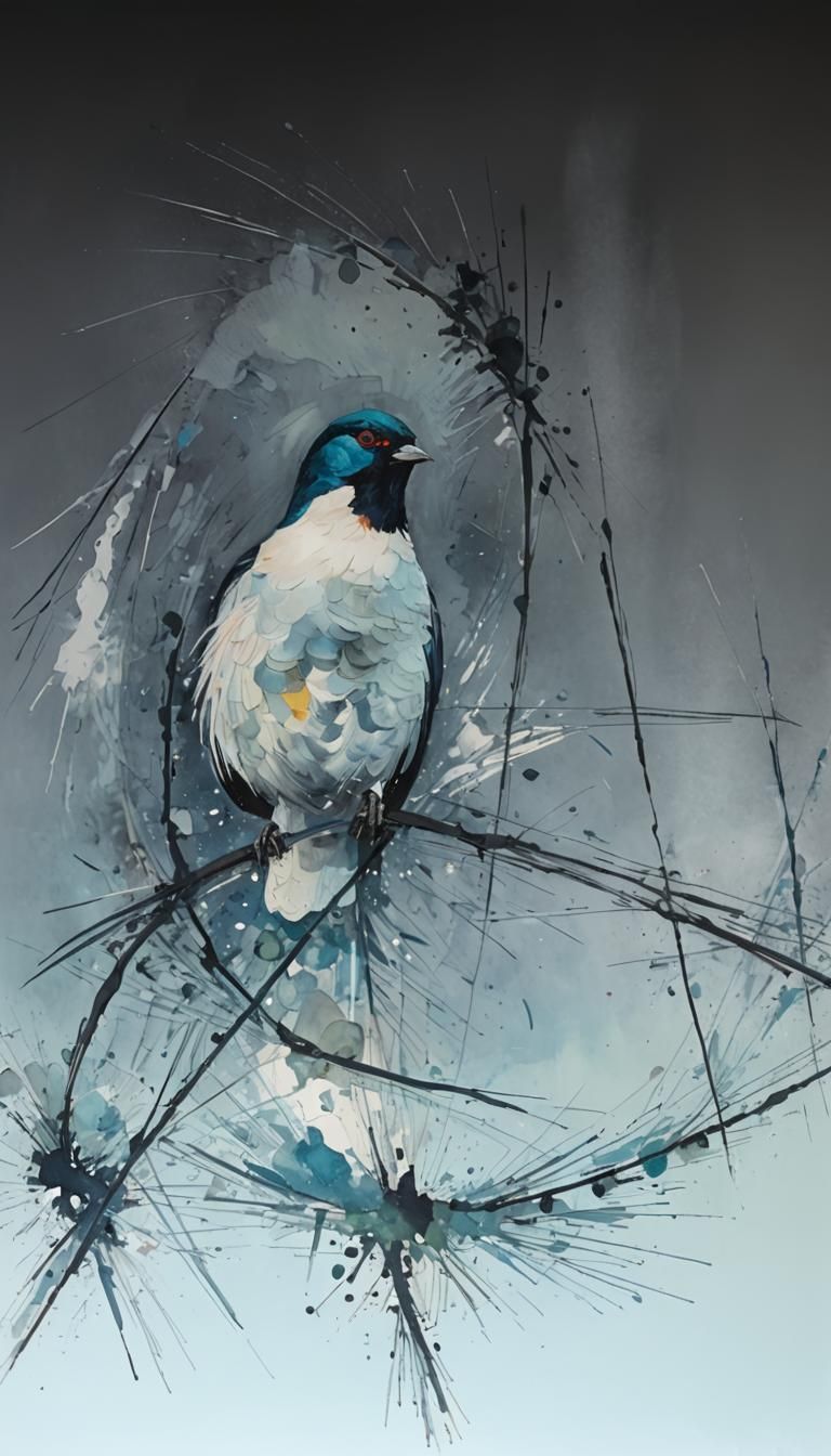 Dynamic Abstract Impressionist Gouache with Jewel Tones