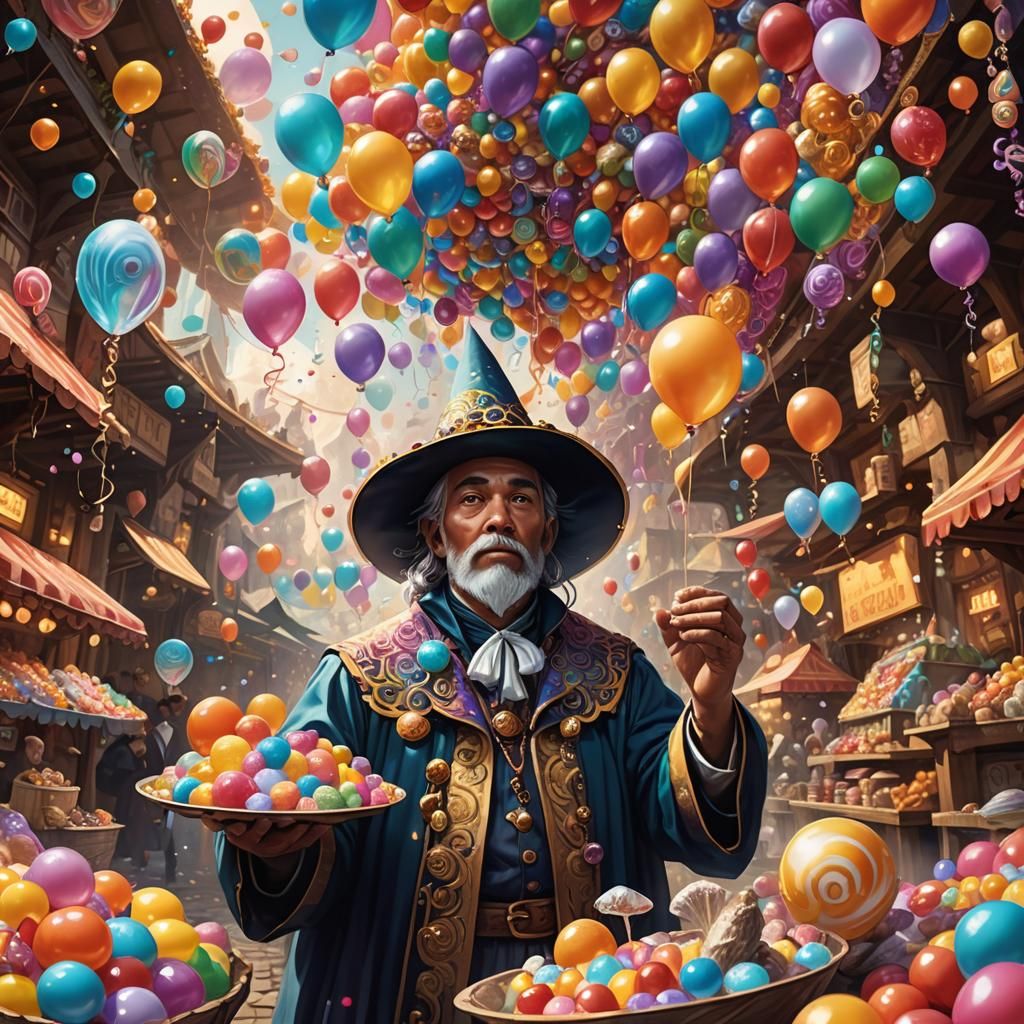 Magical Candy Market: Fantasy Matte Painting
