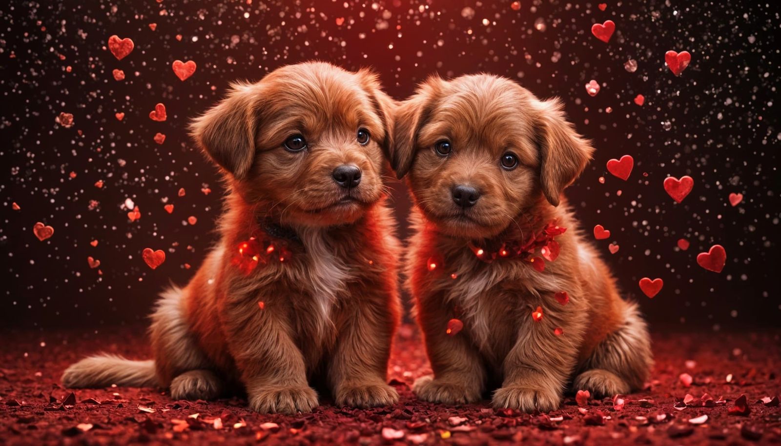 Whimsical Puppy Gift Under Starlit Valentine's Day Sky