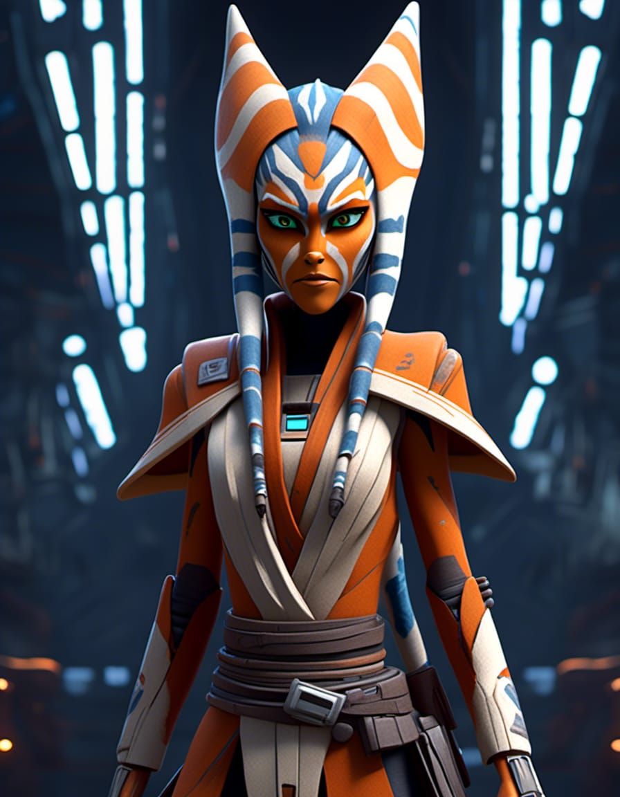 Steampunk Ahsoka Tano in Anime Style