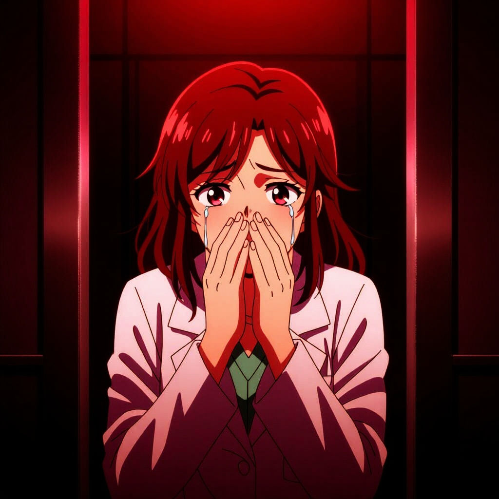 Distraught Scientist in Lab: Anime-Style Rendering