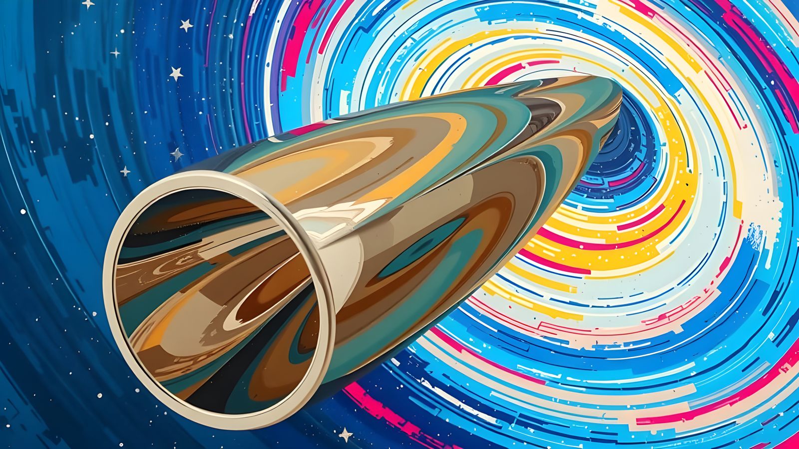 Vibrant Glass Mirror Vortex in Avant-Garde Expressionism