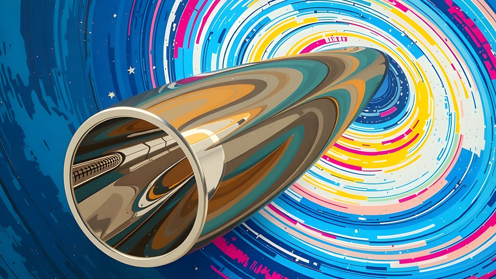 Resplendent Glass Mirror Accelerator in Vivid Abstract Expre...