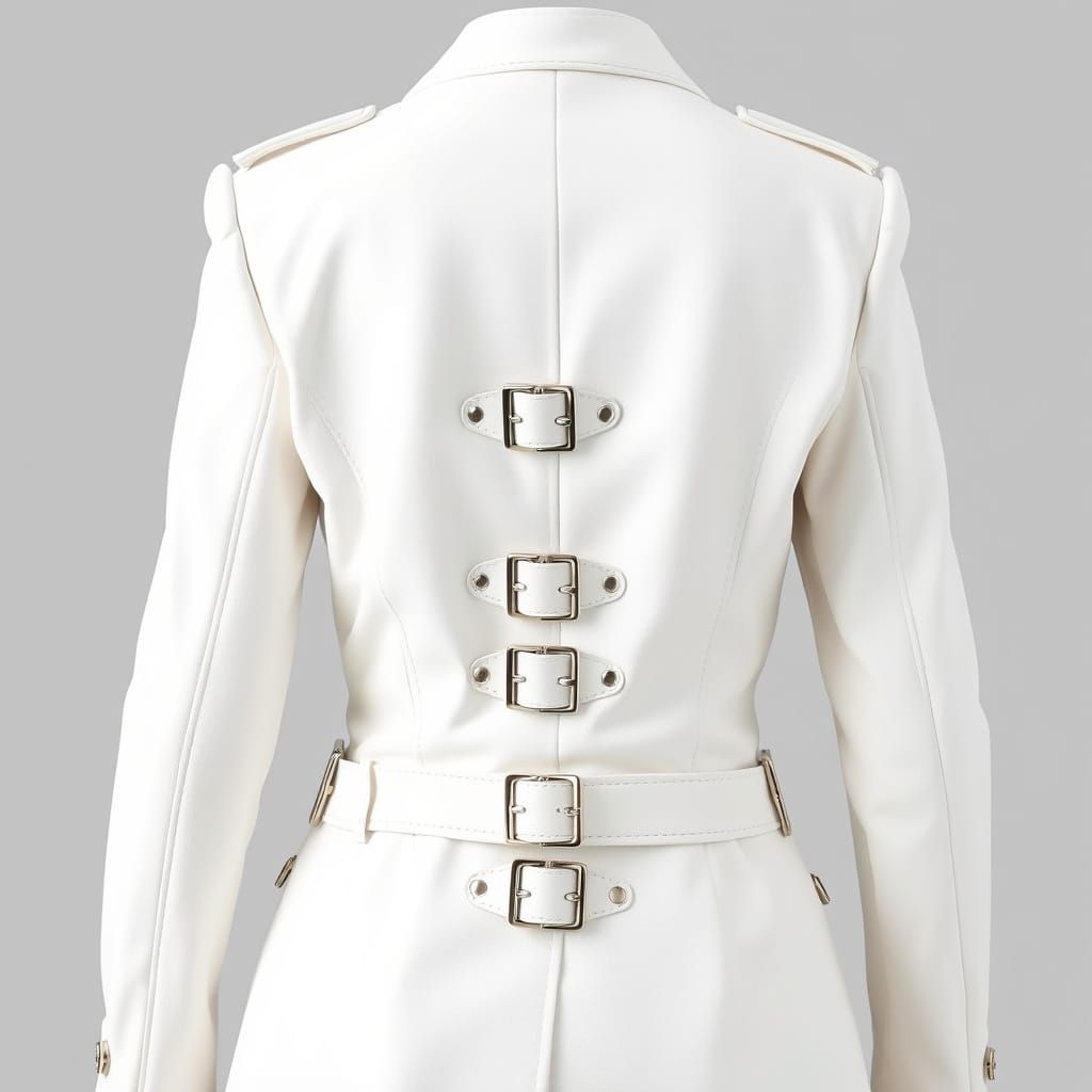 White Straight Jacket with Silver Buckles