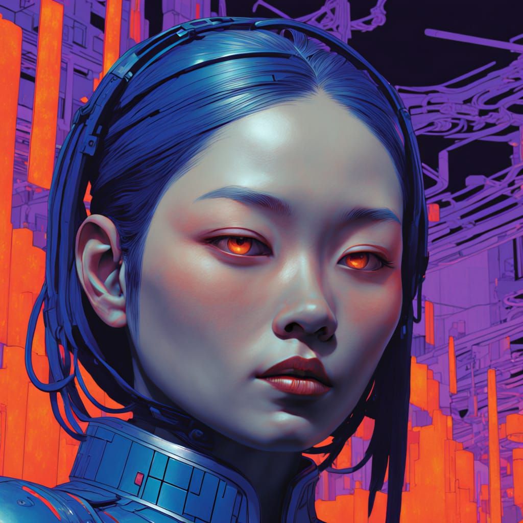 Enslaved Android in Sci-Fi Art Style