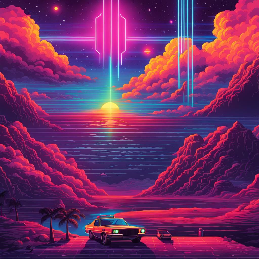 Synthwave Book Cover: Biblical Answers to End Times